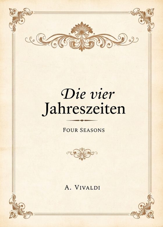 Notencover der vier Jahreszeiten von A. Vivaldi